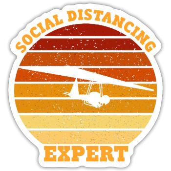 Social distancing Expert Hang Gliding - Sticker Größe S (10 x 10 cm) - Mattweiß - Vorne