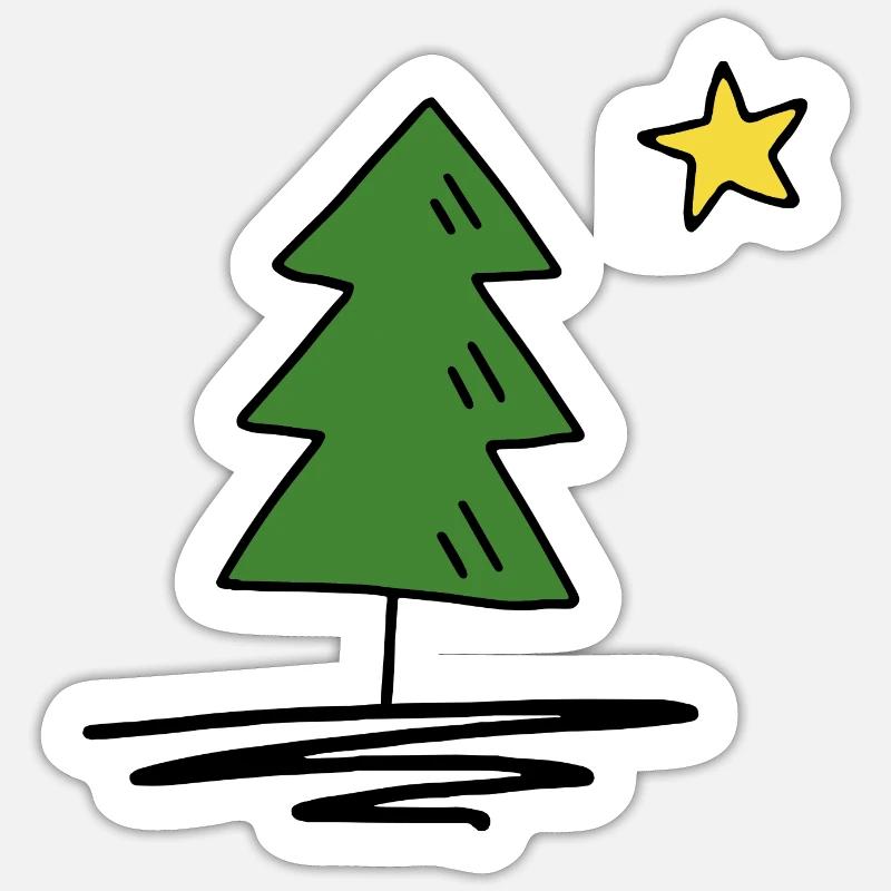 Tannenbaum - Sticker Größe S (10 x 10 cm) - Mattweiß