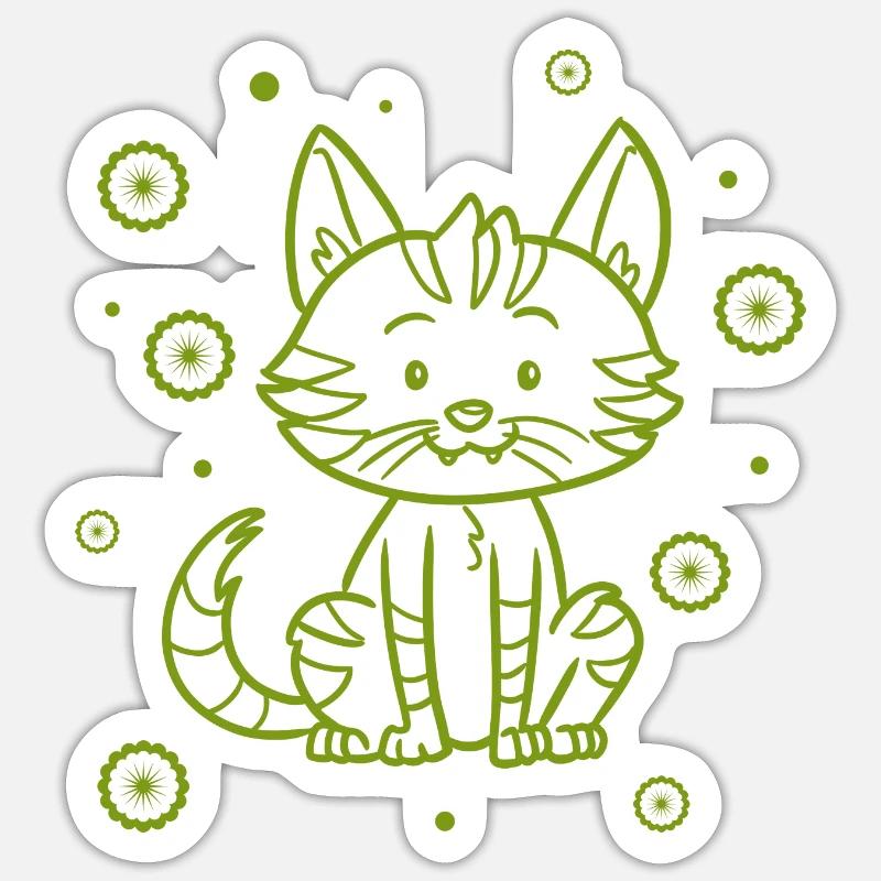 Baby Katze - Sticker Größe S (10 x 10 cm) - Mattweiß