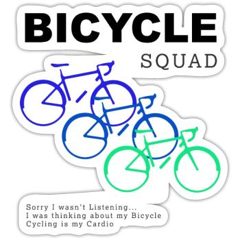 Bicycle Squad Hobby-Radfahrer - Sticker Größe S (10 x 10 cm) - Mattweiß - Vorne