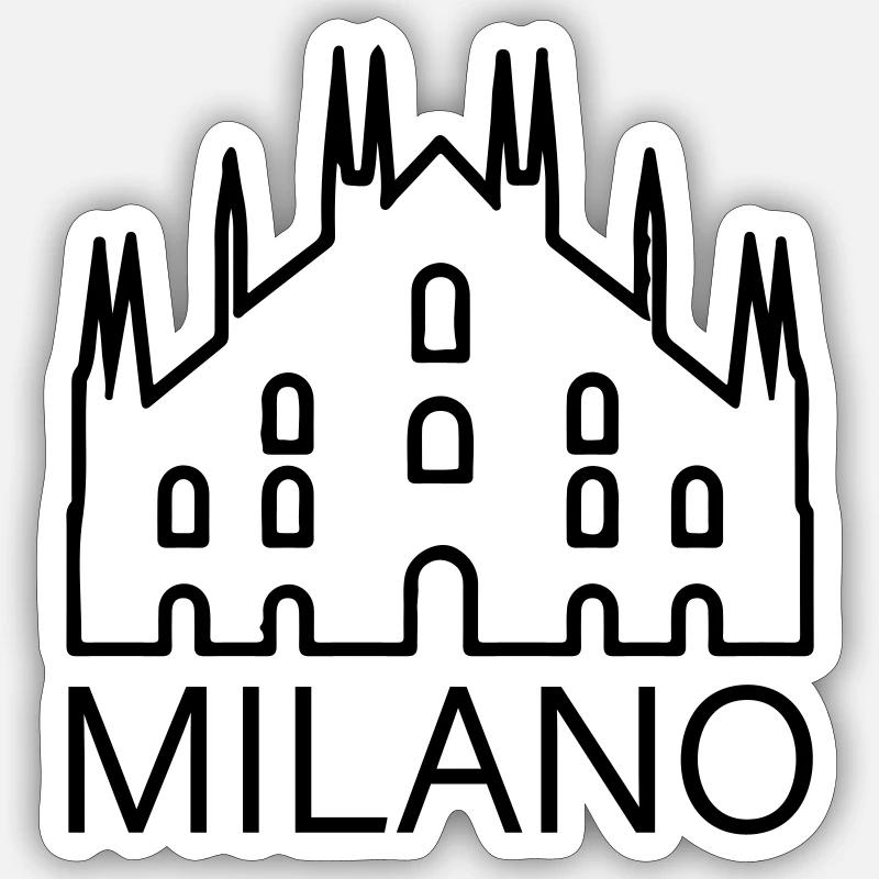 Mailand - Sticker Größe S (10 x 10 cm) - Mattweiß