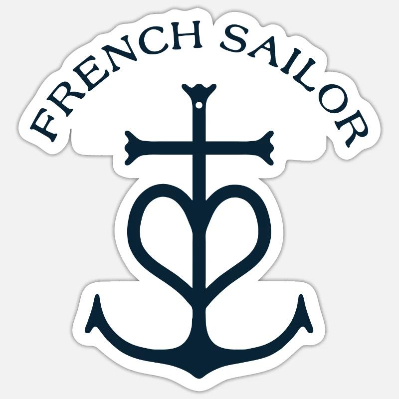 FRENCH SAILOR - Sticker taille S (10 x 10 cm) - blanc mat