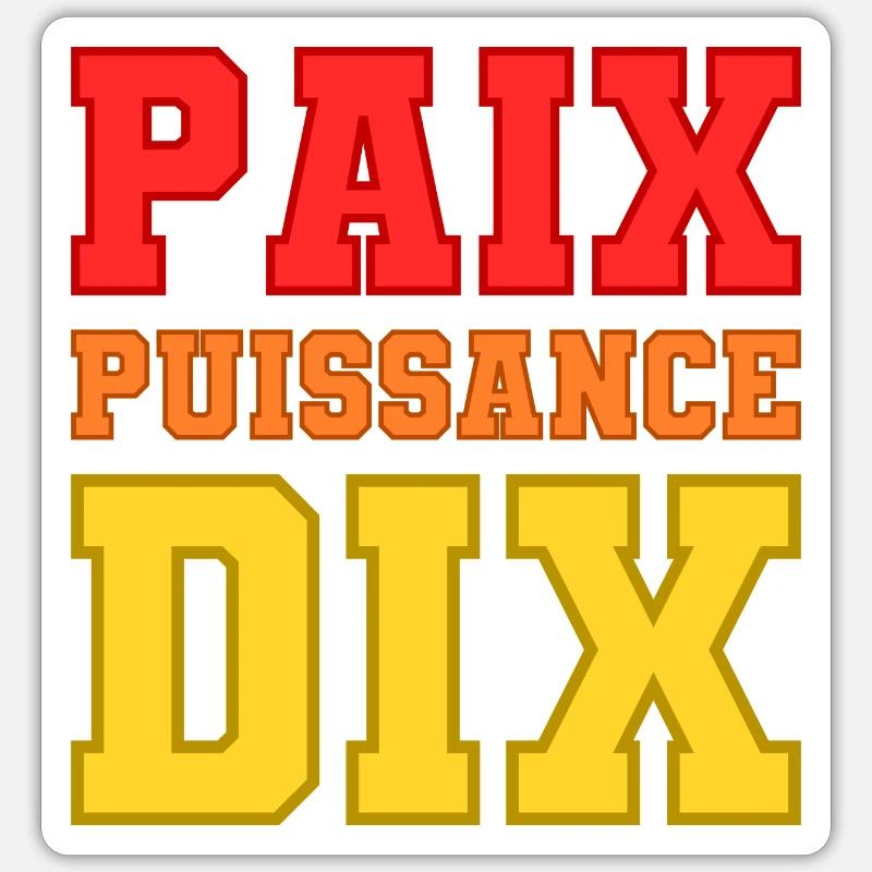 Paix puissance dix Sticker taille S (10 x 10 cm)