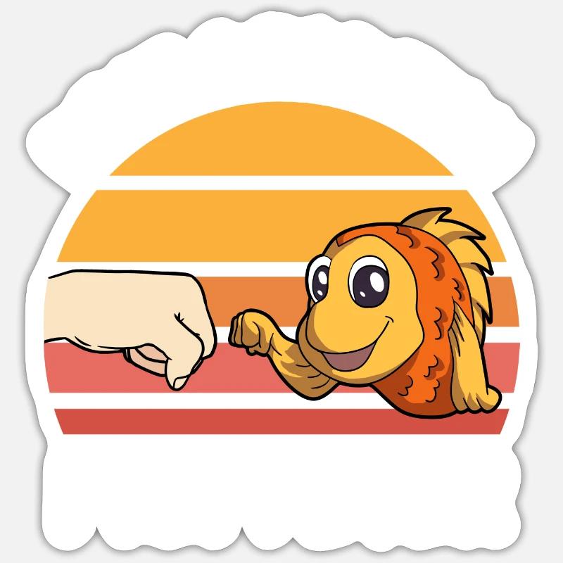 Goldfish lovers - Sticker size S (10 x 10 cm) - white matte