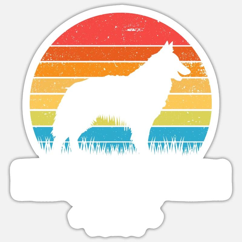 Tervuren belge - Sticker taille S (10 x 10 cm) - blanc mat
