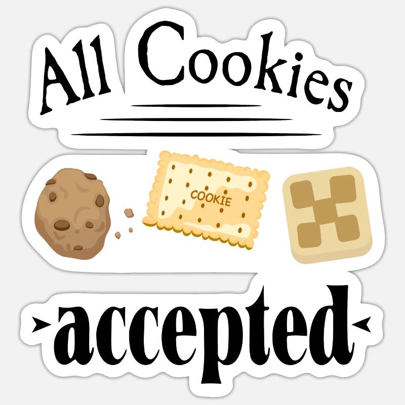 Tous les cookies acceptés - Sticker taille S (10 x 10 cm) - blanc mat