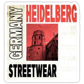 Heidelberg Germany City Skyline Home Love - Sticker size S (10 x 10 cm) - white matte - Front