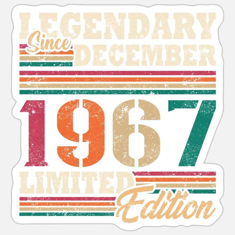 Legendäre Dezember 1967 Limited Edition Sticker Größe S (10 x 10 cm)