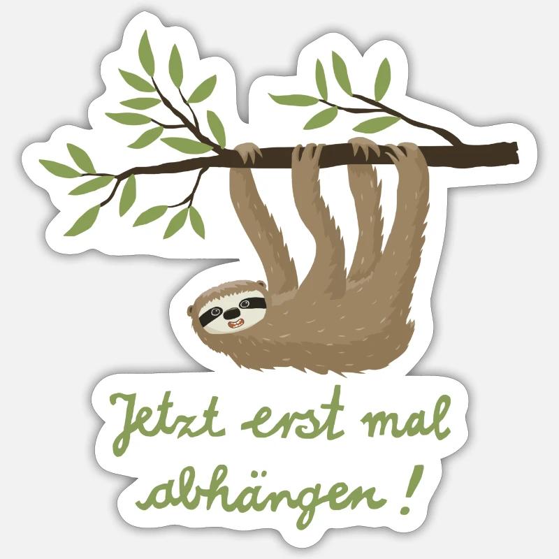Faultier abhängen 2 Sticker Größe S (10 x 10 cm)