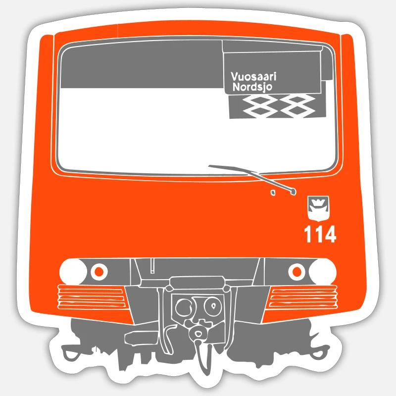 U-Bahn Helsinki - Sticker Größe S (10 x 10 cm) - Mattweiß