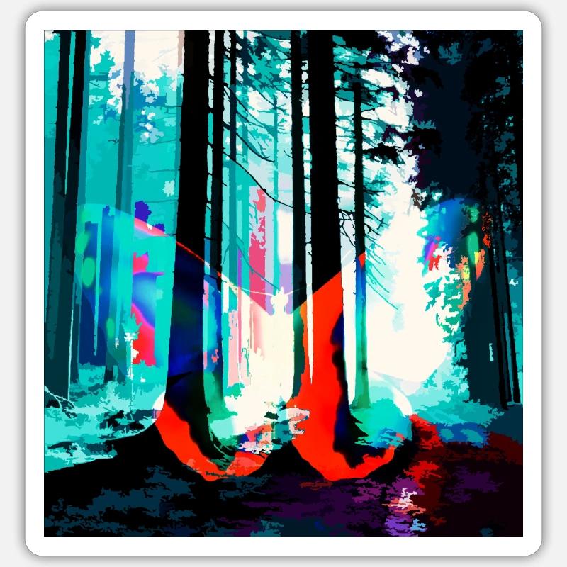 Neonwald Traumprint - Sticker Größe S (10 x 10 cm) - Mattweiß