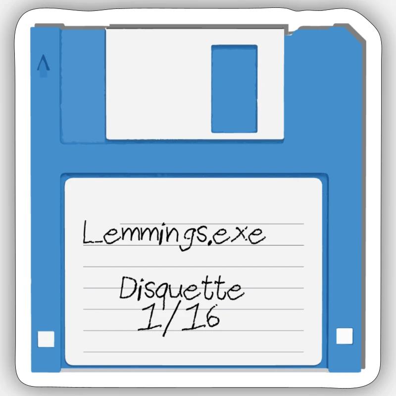 Floppy Disc - Sticker taille S (10 x 10 cm) - blanc mat
