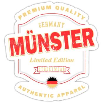 Münster Deutschland Stadt Schrift Vintage Retro - Sticker Größe S (10 x 10 cm) - Mattweiß - Vorne