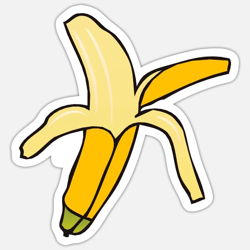 banane - Sticker taille S (10 x 10 cm) - blanc mat