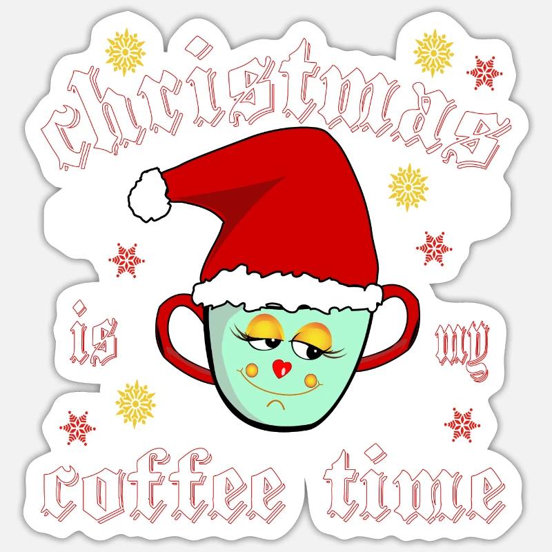 La période de Noël est mon heure de café Sticker taille S (10 x 10 cm)