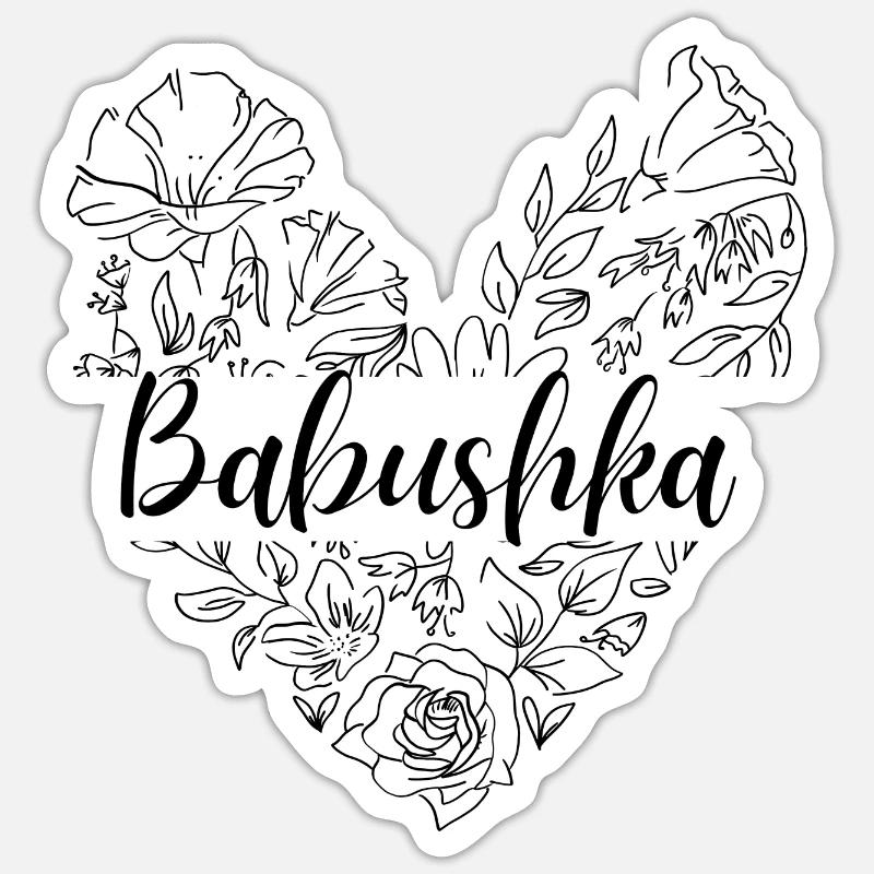 Babuschka. Babuschka Geschenk - Sticker Größe S (10 x 10 cm) - Mattweiß