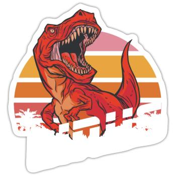 LINUS - Beautiful boy name with T-REX Dino - Sticker size S (10 x 10 cm) - white matte - Front