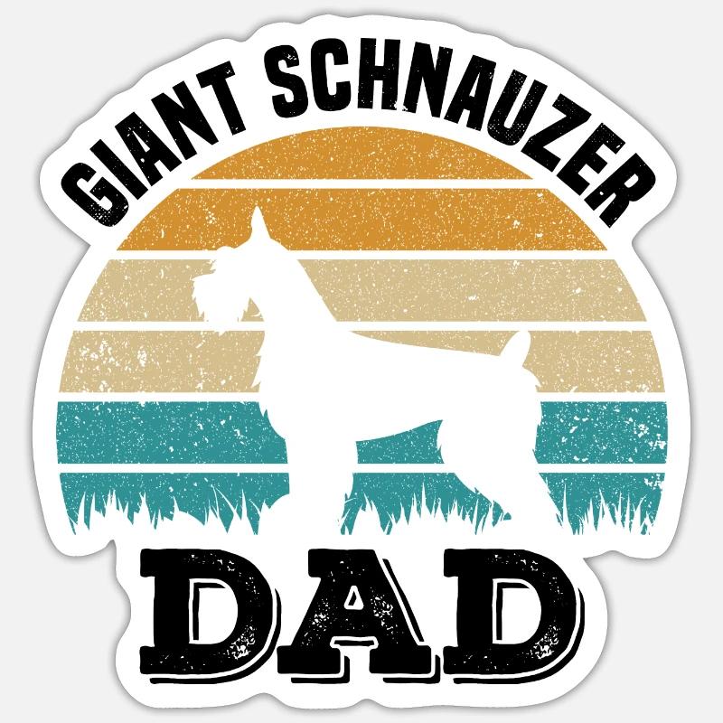 Schnauzer Papa - Sticker taille S (10 x 10 cm) - blanc mat