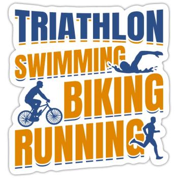 Triathlon Swimming Cycling Running - Sticker size S (10 x 10 cm) - white matte - Front