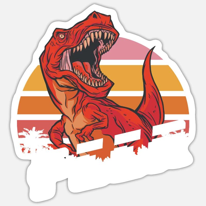 PEER - Beau nom de garçon avec T-REX Dino Sticker taille S (10 x 10 cm)