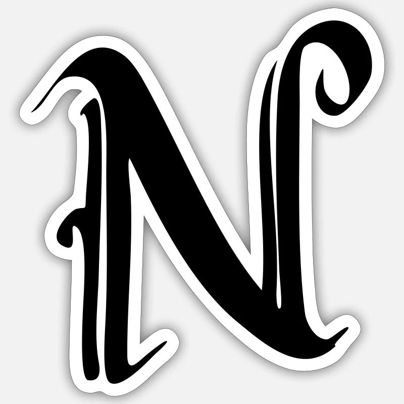N - Sticker size S (10 x 10 cm) - white matte