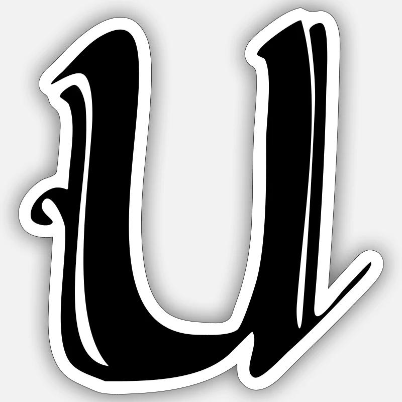 U - Sticker size S (10 x 10 cm) - white matte