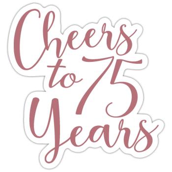 Vive les 75 ans du 75e anniversaire - Sticker taille S (10 x 10 cm) - blanc mat - Devant