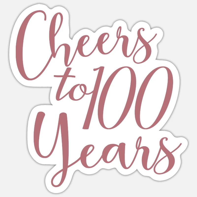 Vive le 100e anniversaire de 100 ans - Sticker taille S (10 x 10 cm) - blanc mat