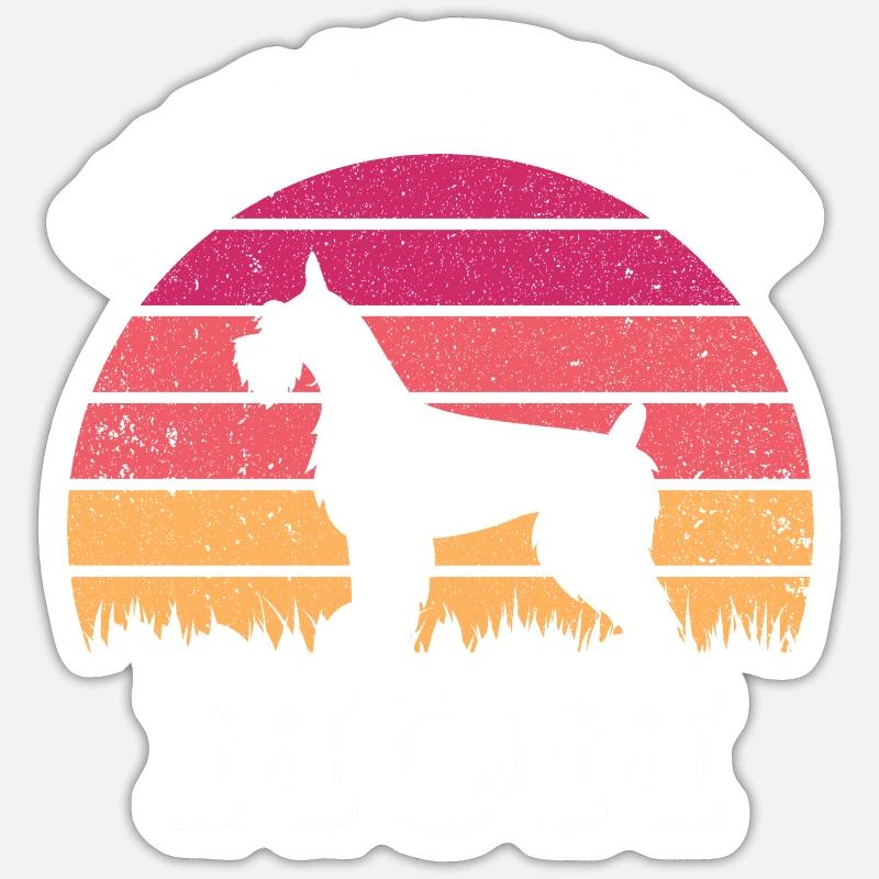 Schnauzer Mama - Sticker taille S (10 x 10 cm) - blanc mat