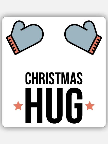 Weihnachten Umarmung Winter Handschuhe Geschenk - Sticker Größe S (10 x 10 cm) - Mattweiß