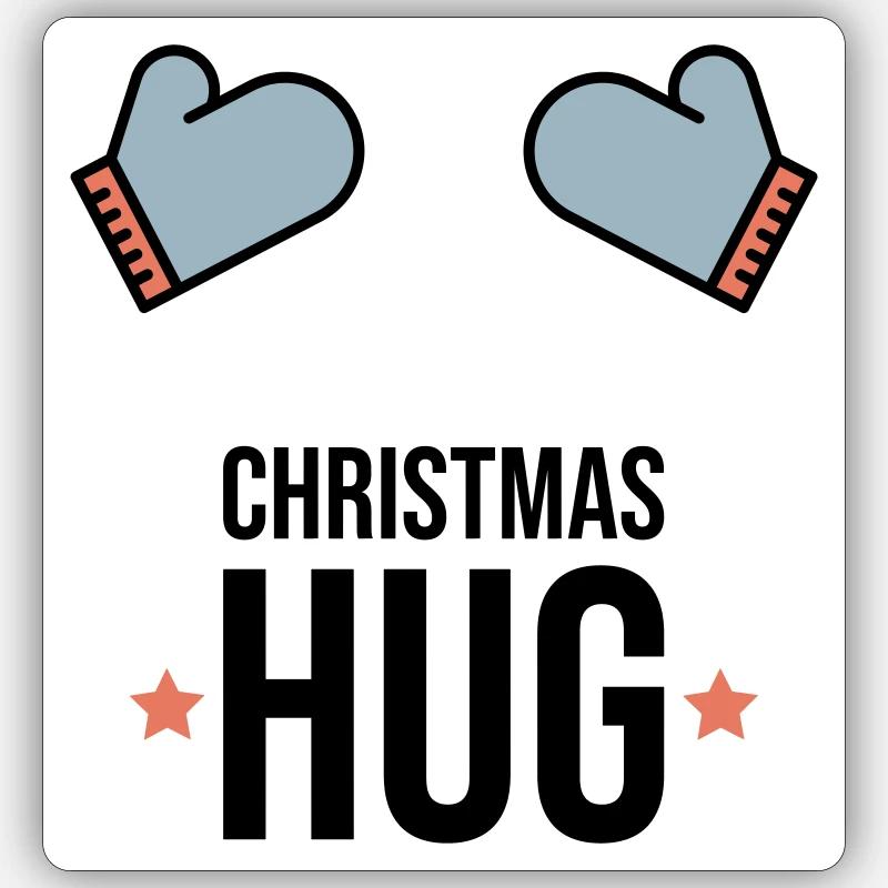 Christmas Hug Winter Gloves Gift - Sticker size S (10 x 10 cm) - white matte