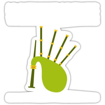 Scotland Bagpipe Bagpipe Musicien - Sticker taille S (10 x 10 cm) - blanc mat - Devant
