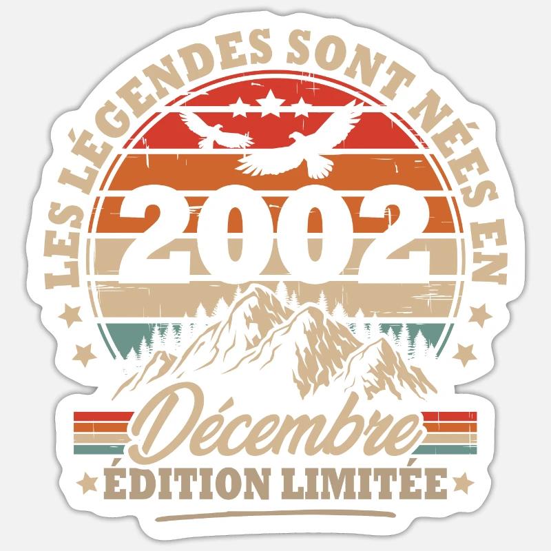 Geburtstagsgeschenk geboren im Dezember 2002 - Sticker Größe S (10 x 10 cm) - Mattweiß