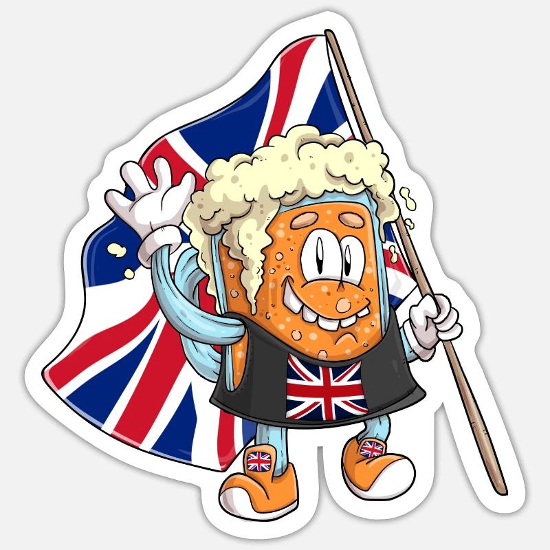 Fan de bière d’Angleterre - Sticker taille S (10 x 10 cm) - blanc mat