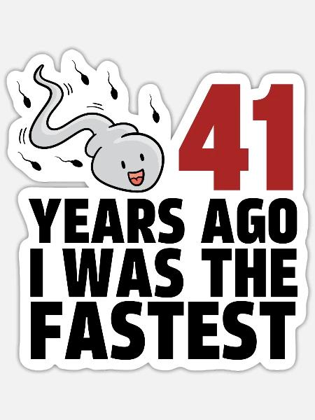 41 jaar geleden was ik de snelste - Sticker maat S (10 x 10 cm) - mat wit