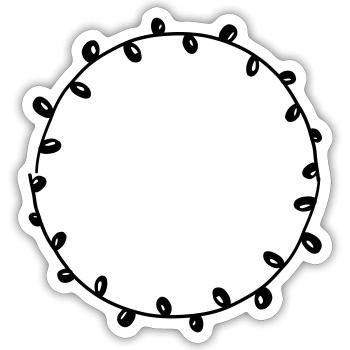 Floral Garland Flowers Hearts 26 Drawing Area 26 - Sticker size S (10 x 10 cm) - white matte - Front