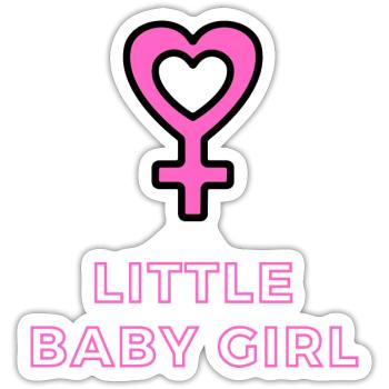 Baby Ankündigung - Mädchen - Schwangerschaft - Sticker Größe S (10 x 10 cm) - Mattweiß - Vorne