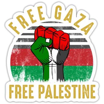 Free GAZA Free Phalestine - Sticker Größe S (10 x 10 cm) - Mattweiß - Vorne