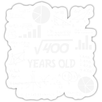 Racine carrée de 400| 20 Anniversaire Math 20 ans - Sticker taille S (10 x 10 cm) - blanc mat - Devant