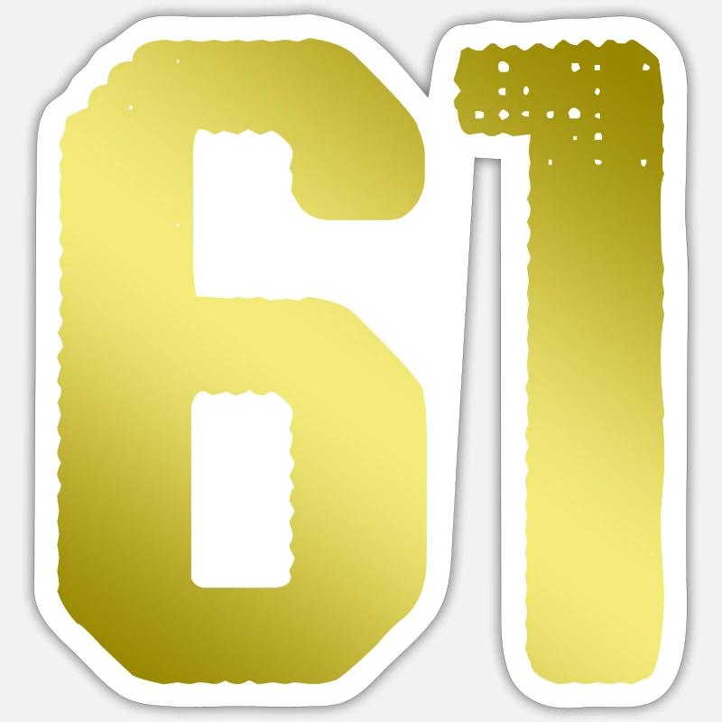 61 Maillot numéro - Sticker taille S (10 x 10 cm) - blanc mat