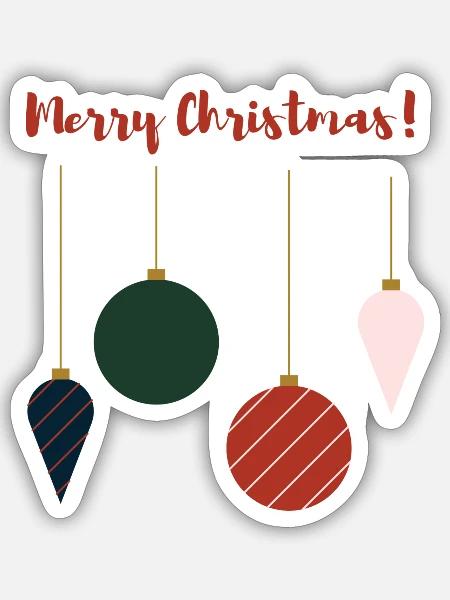 Christmas Balls - Weihnachtskugeln - Sticker Größe S (10 x 10 cm) - Mattweiß