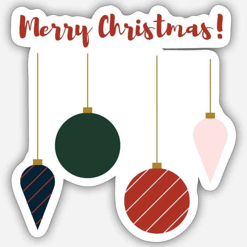 Christmas Balls - Weihnachtskugeln - Sticker Größe S (10 x 10 cm) - Mattweiß