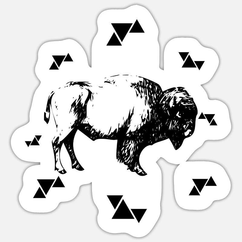 Bison - Büffel Sticker Größe S (10 x 10 cm)