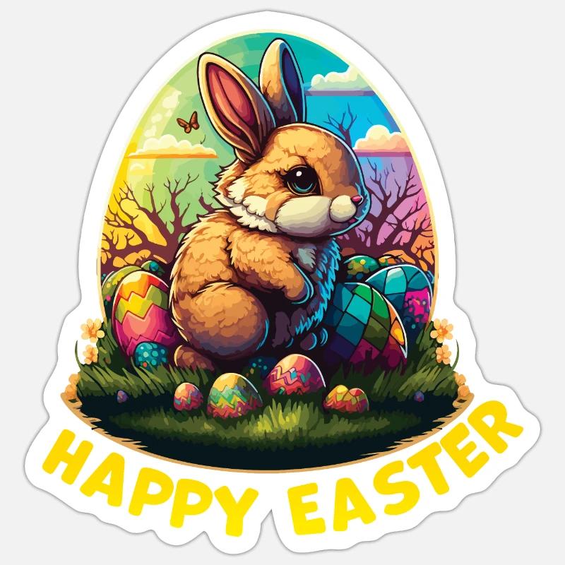 Happy Easter Sticker size S (10 x 10 cm)