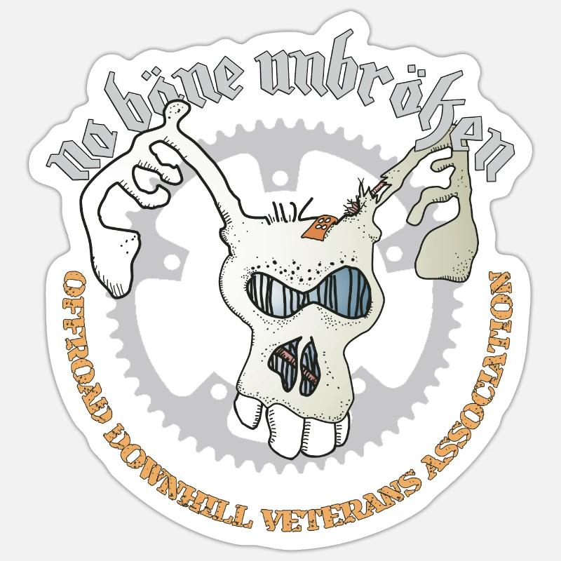 No Bone Unbroken Offroad Dowhill MTB Sticker Größe S (10 x 10 cm)