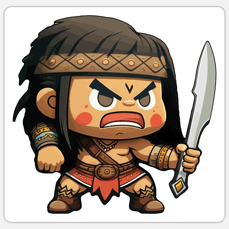 Barbare follement déterminé - Sticker taille S (10 x 10 cm) - blanc mat