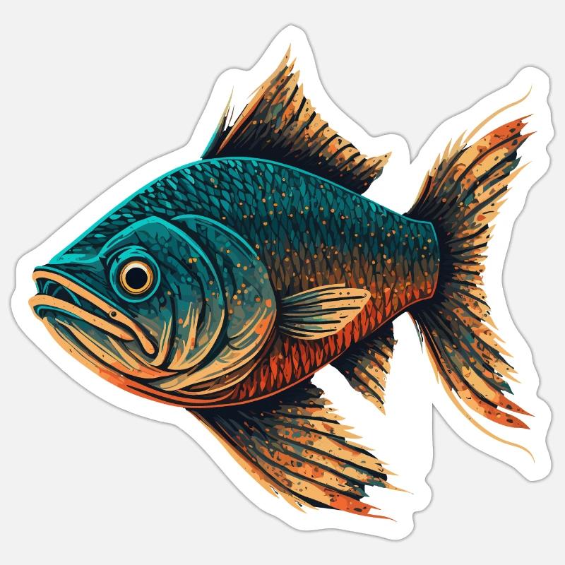 Ugly Fish - Sticker size S (10 x 10 cm) - white matte