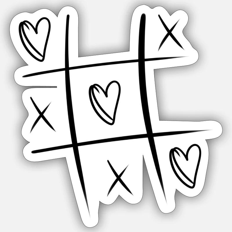 Trio de cœurs - Sticker taille S (10 x 10 cm) - blanc mat