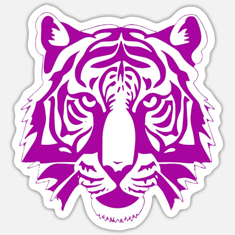 TIGER HEAD - Sticker size S (10 x 10 cm) - white matte