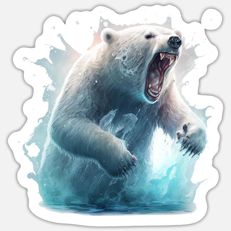 Wütender Eisbär Sticker Größe S (10 x 10 cm)